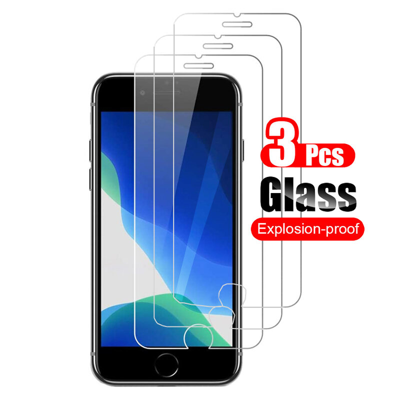 3Pcs Voor Iphone Se 2020 Gehard Glas Screen Protector Shield Hd Op Voor Iphonese (2020) beschermende Glas Film 9H Guard Saver