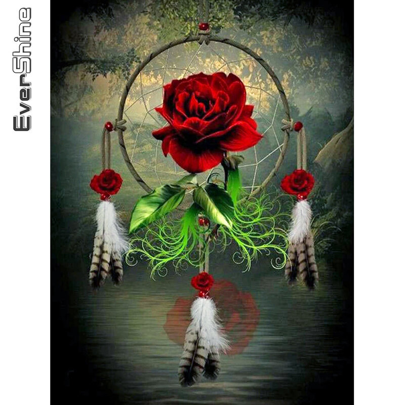 Evershine – peinture diamant motif fleur de Rose, broderie, attrape-rêves, point de croix, mosaïque, carré, bricolage, Art mural, nouvelle collection