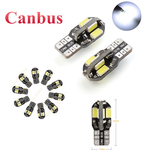 Canbus電球T10,12V,5730 8smd,白,車の装飾用,10個