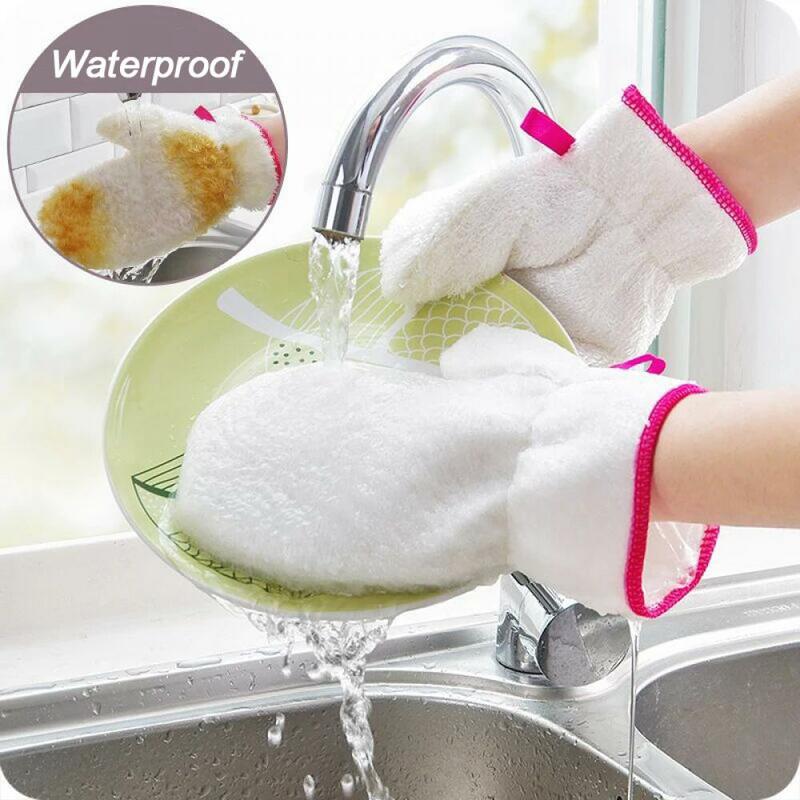 Wasserdichten Schale Waschen Handschuhe Bambus Faser Geschirr Handschuhe Anti-öl Haushalt Reinigung Lappen Handschuh Küche Liefert Werkzeug