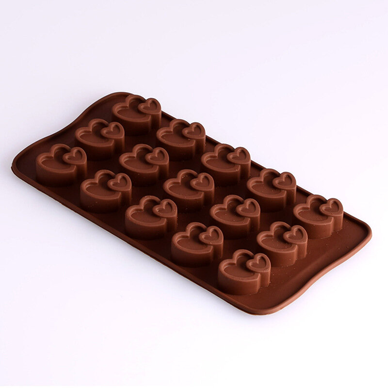 CINTA Berbentuk Hati Cetakan Coklat Silikon Jeli Es DIY Cetakan Fondant Alat Gula Alat Memanggang Dapur Memasak Aksesori