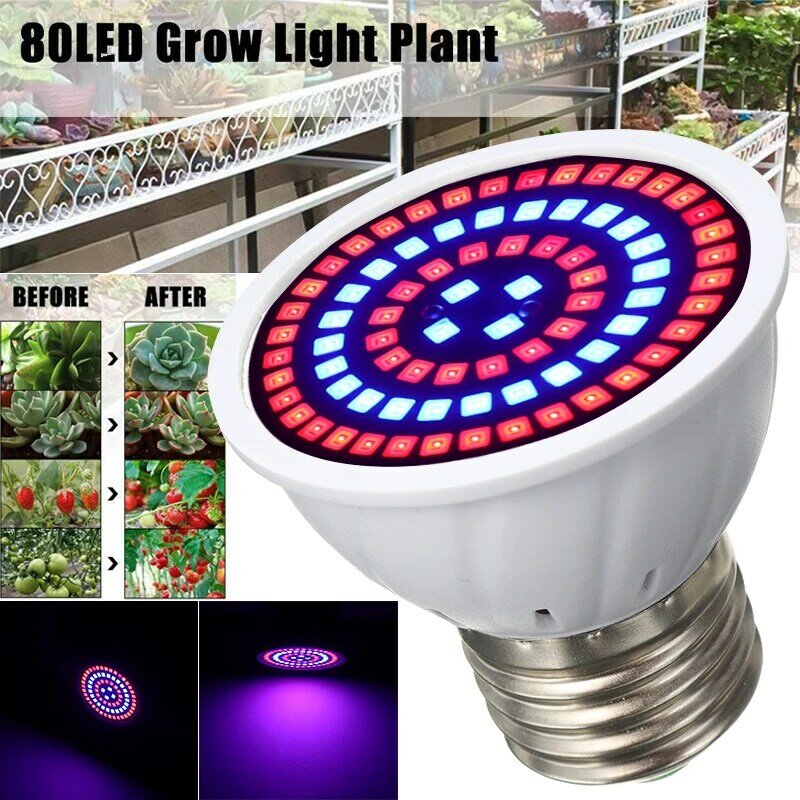 Luz Led de espectro completo para cultivo de plantas, bombilla LED E27 de CA de 220V para jardín de interior, flores, lámpara de crecimiento