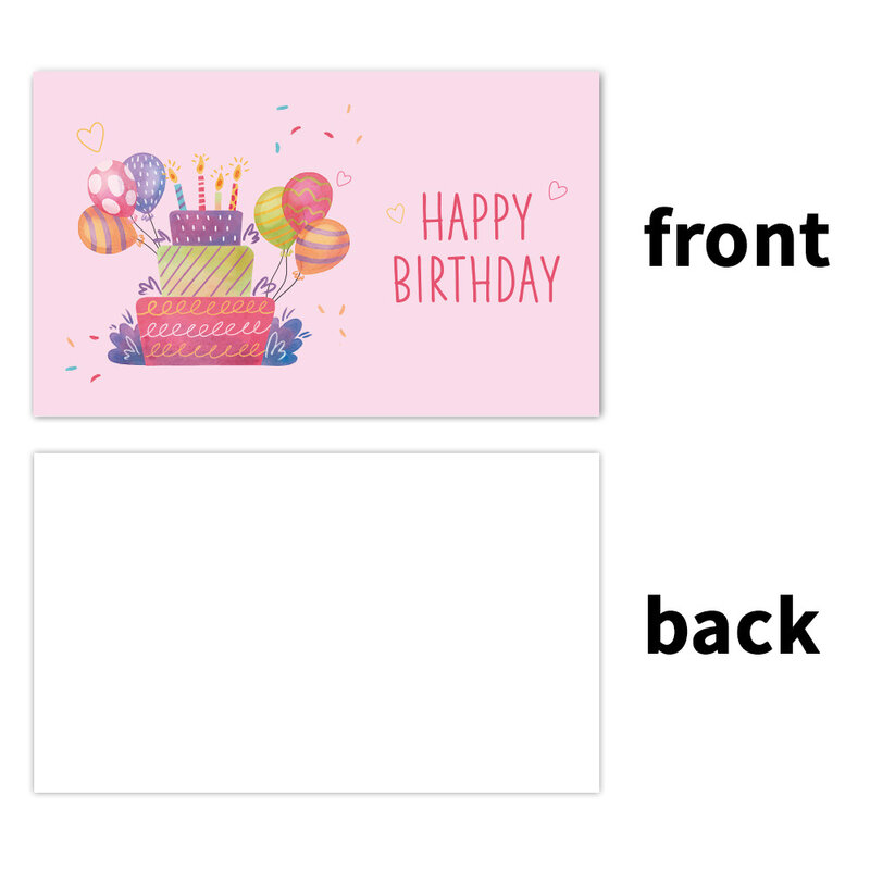 30ピース/パックピンクの誕生日プレゼント用のありがとうカードパッケージ装飾 "幸せな誕生日」ありがとうカード手作りDIYかわいい紙