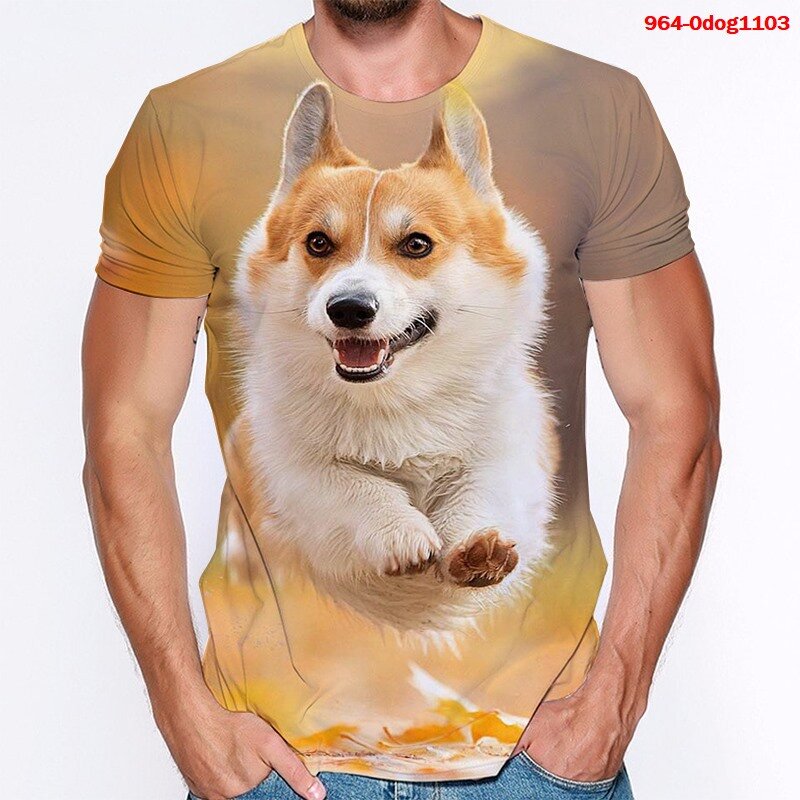Camiseta De Manga Corta Con Estampado De Perro Lindo Para Mu 