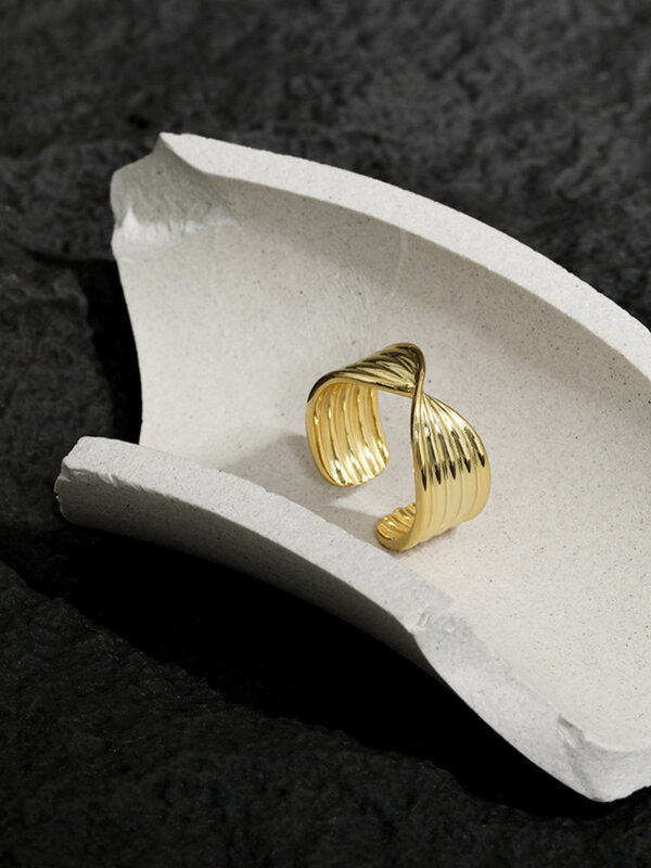 Anéis geométricos em formato de x de aço esterlina 925 para mulheres, joia de design minimalista punk para festa, joias com anel ajustável