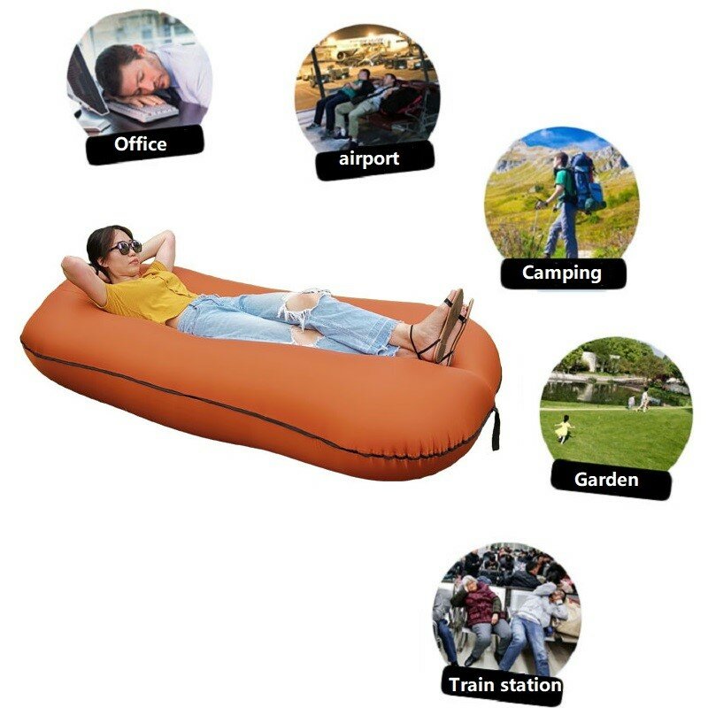 Inflatable Garden Furniture Tahan Air Sofa Tas Outdoor Foldable Malas Air Couch Portable Beach Lounge Camping Tidur Sofa Daybed