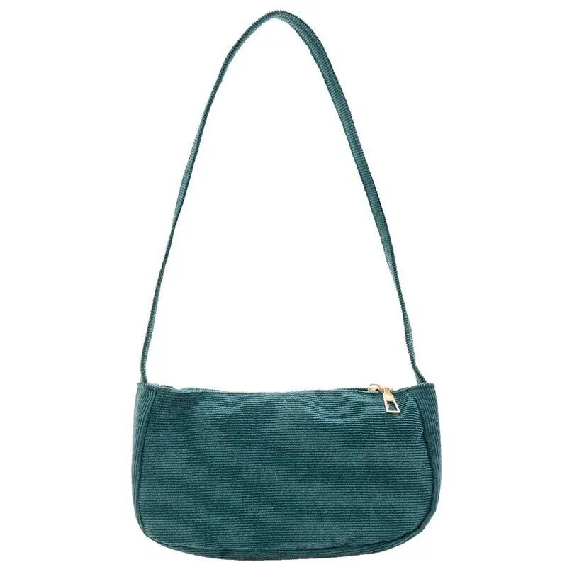 MABULA-Mini bolso de hombro de pana para mujer, cartera de mano Vintage suave con cremallera, informal