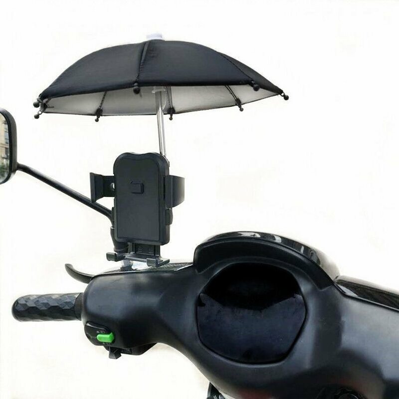 1pc guarda-chuva titular do telefone da motocicleta protetor engrossar atualizado super força 8 ossos motocicleta guarda-chuva cor aleatória