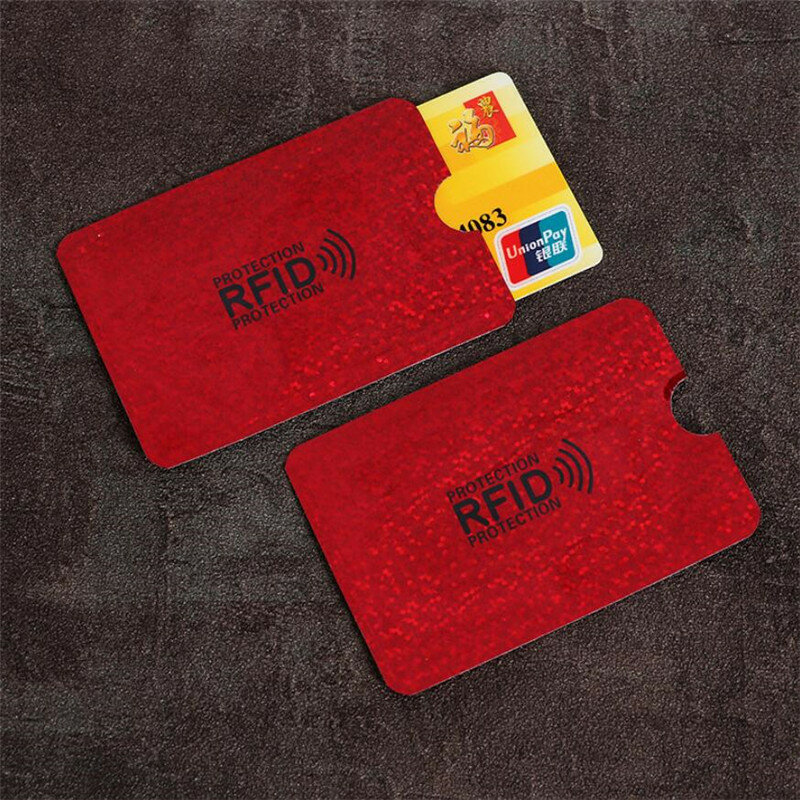 5pcs Anti Rfid Wallet Blocking Reader Lock Bank Card Holder Id Bank Card Case Protection Metal Credit Card Holder Aluminium