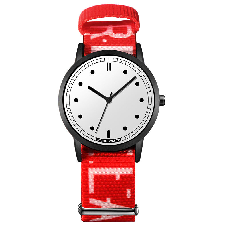 Relógio de pulso de quartzo simples mostrador redondo senhoras reloj mujer relógios para feminino 2019 nova moda naidu relógio feminino cinta de náilon