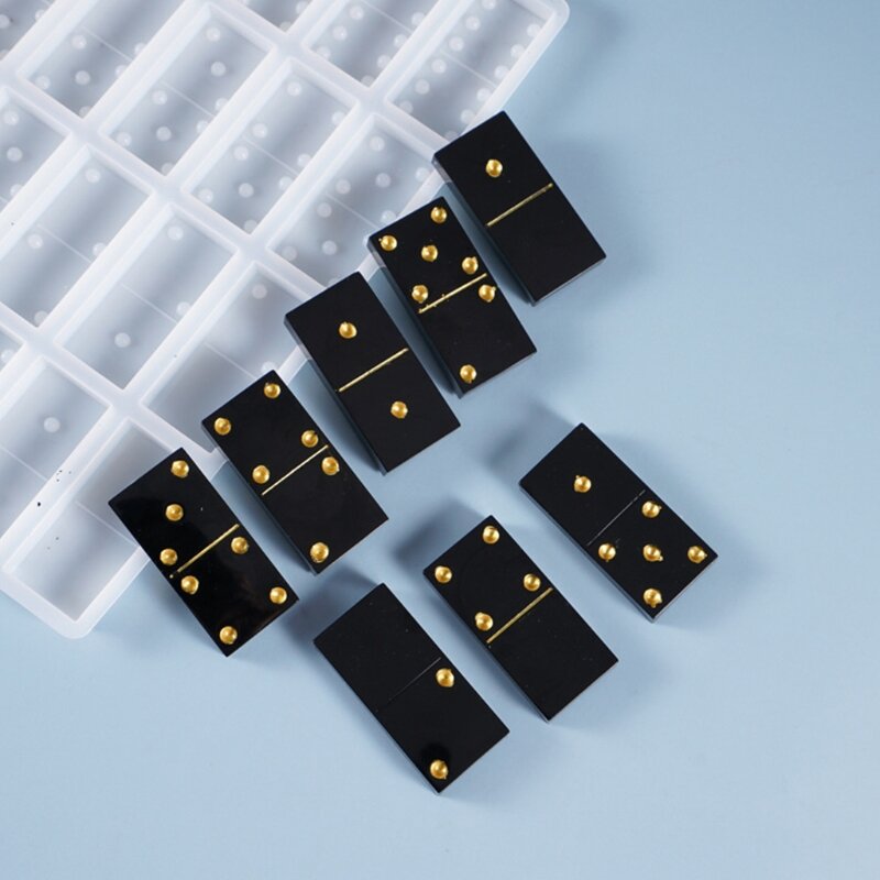 Dominos cristal résine époxy moules bricolage jeu Silicone moule à la main UV résine artisanat bijoux faisant des outils