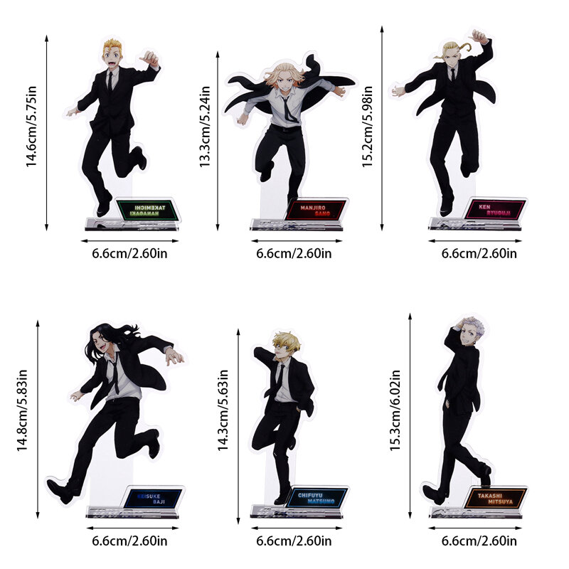 15cm anime tóquio revengers figura acrílico suporte manjiro ken takemichi keisuke cosplay modelo placa decoração de mesa ornamentos fãs presente