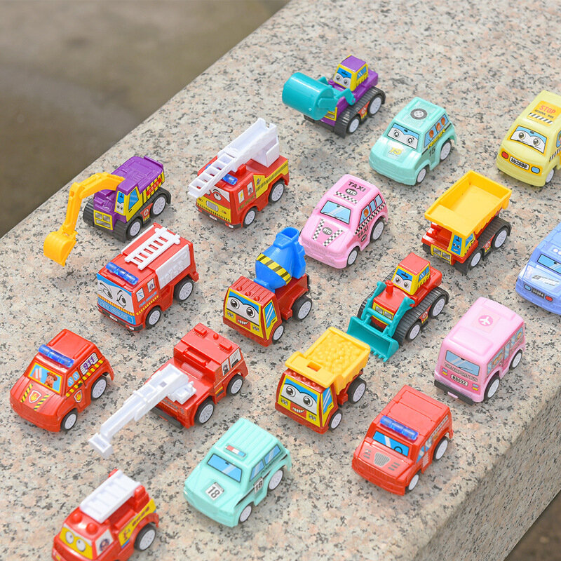 6 Teile/satz von kinder cartoon mini inertial rückkehr auto gesetzt spielzeug auto modell geschenk kreative kinder spielzeug wind up spielzeug