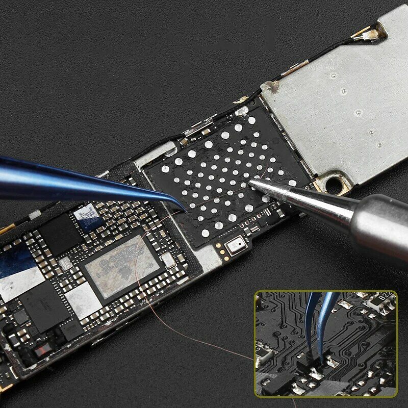 Pinzette in lega di titanio strumento di manutenzione professionale pinzette per impronte digitali di precisione con bordo da 0.1mm filo di rame per scheda principale Apple