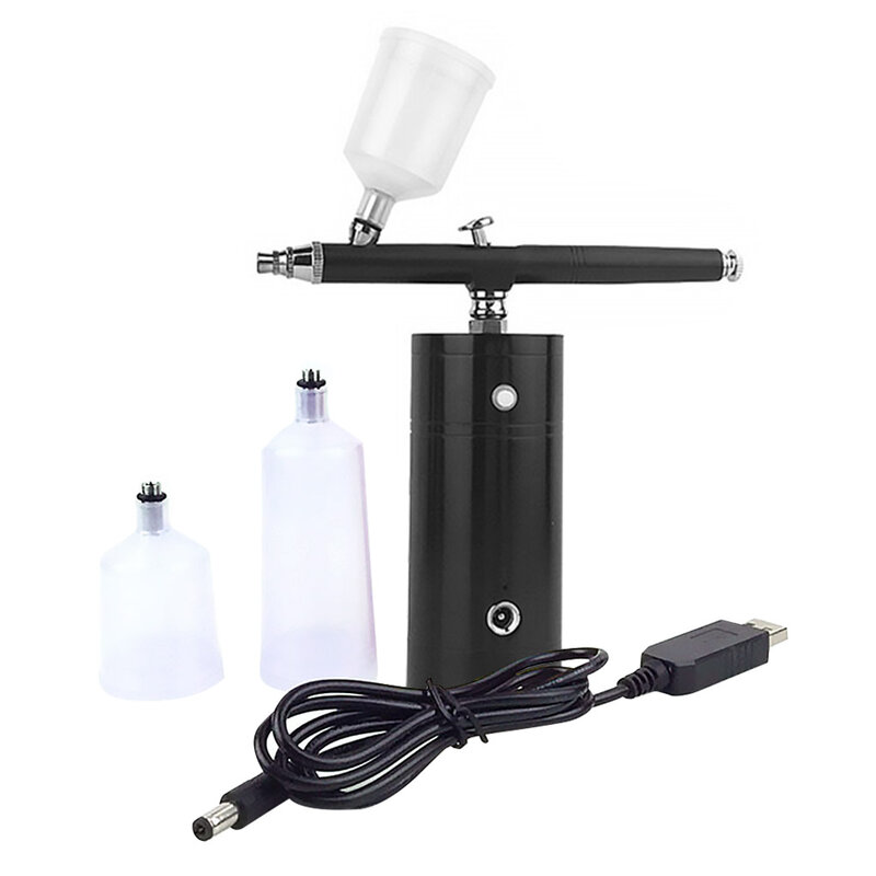 Portable Rechargeable Mini Air Compressor Kit Air-Brush Paint Spray Gun Airbrush For Nail Art Tattoo Craft Cake Fog Mist Sprayer