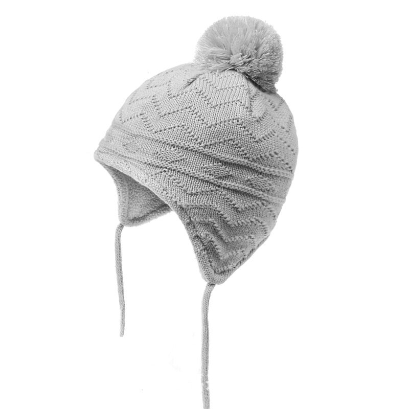 Inverno crianças menino menina algodão malha orelha protetor boné quente grosso bebê chapéus crianças acessórios