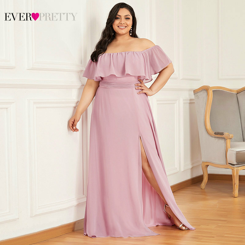 Burgundyชุดเพื่อนเจ้าสาวสีชมพูPlusขนาดPretty Elegant A Line Offไหล่ชุดอย่างเป็นทางการสำหรับงานแต่งงานแม่บ้านhonor
