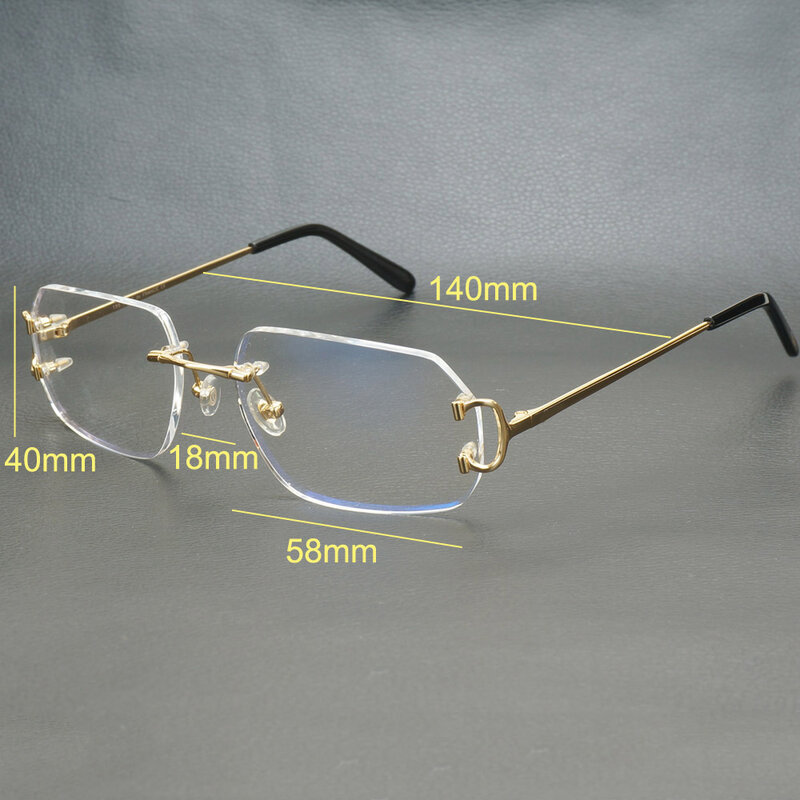 Computer Glasses Frame Polygon Clear Glasses for Men Carter Eyeglasse Luxury Transparent Spectacles Frame for Reading Decoration