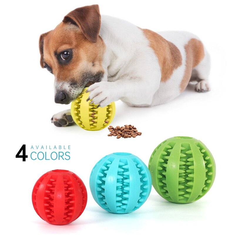 Giocattoli per cani palla di gomma per cani per cuccioli giocattoli per cani divertenti per cuccioli di animali domestici cani di grossa taglia pulizia dei denti Snack Ball Toy per prodotti per animali domestici
