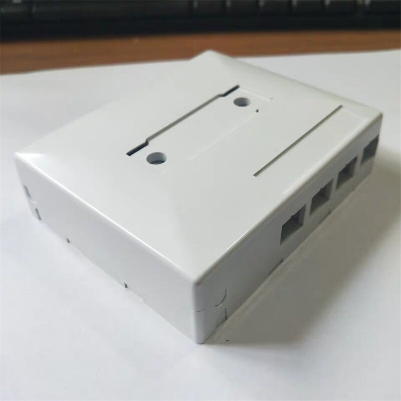 ELINK – boîte de jonction de bureau ABS, boîte de jonction de bureau à 4 ports FTTH, boîte en plastique à fibre optique SC 4 cœurs, panneau de raccordement 20 pièces