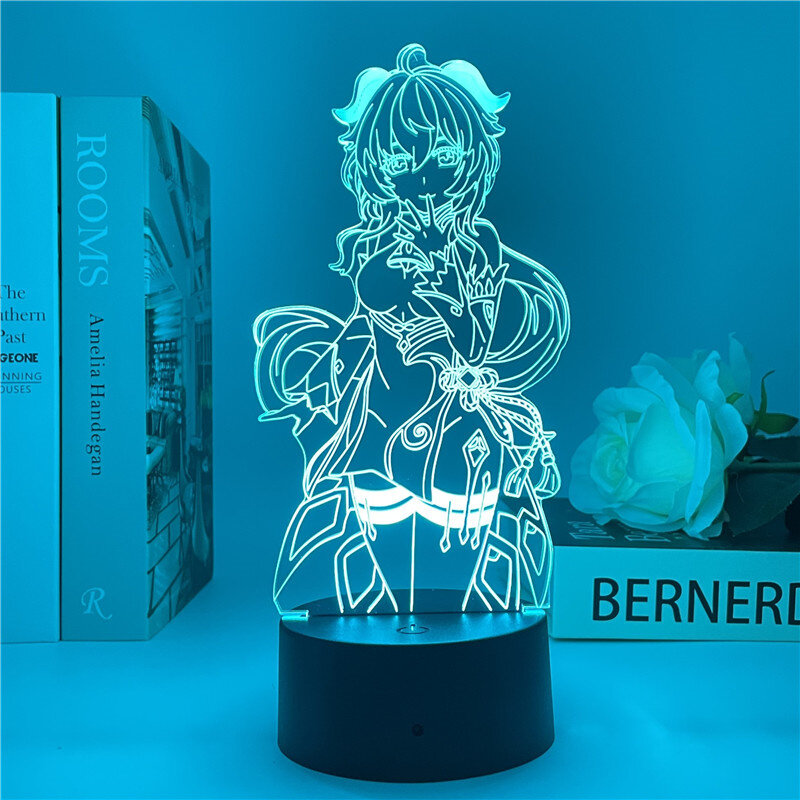 Genshin Impact Ganyu Nachtlampje 3D Decoratie Verjaardag Vakantie Licht Versieren De Sfeer Nachtkastje Gift Genshin Model Licht