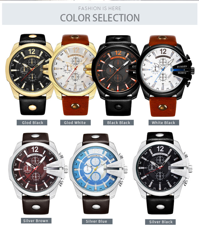 CURREN Hombres Reloj de pulsera Reloj de cuarzo masculino superior de la marca de lujo de Reloj para Hombres de cuero relojes con calendario de 8176