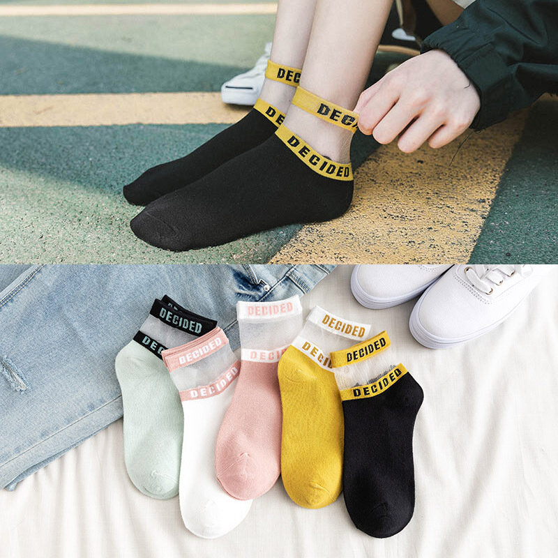 5 pares de calcetines nuevos de las mujeres de Arrivl frutas divertidas lindo feliz arte silicona Slip Invisible calcetín 35-40