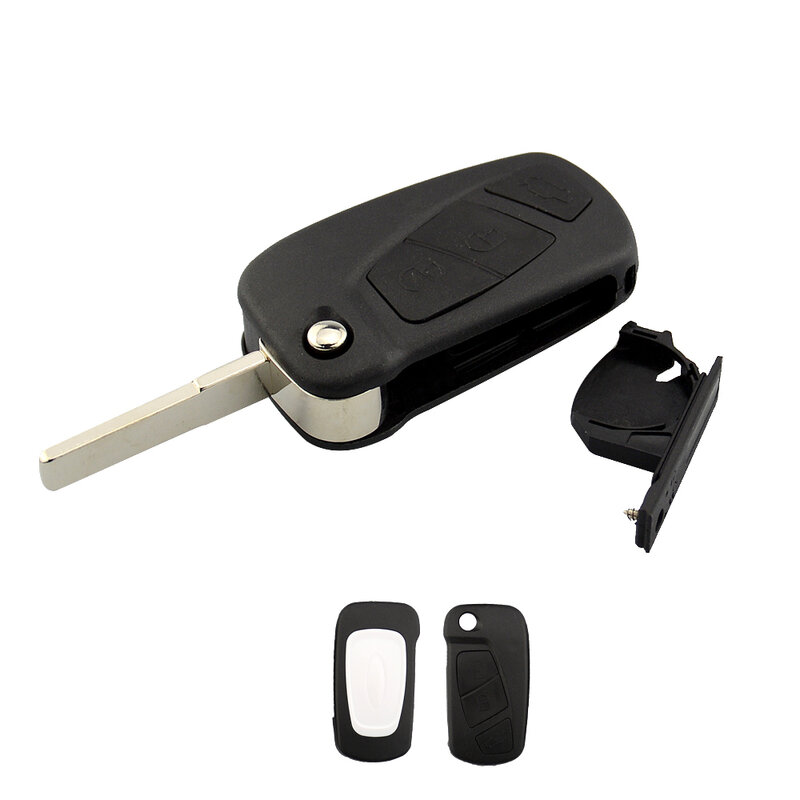 Okeytech-carcasa de llave de Control remoto para coche, de 3 botones carcasa de alta calidad con tapa, Fob para Ford KA MK2, hoja de repuesto sin cortar