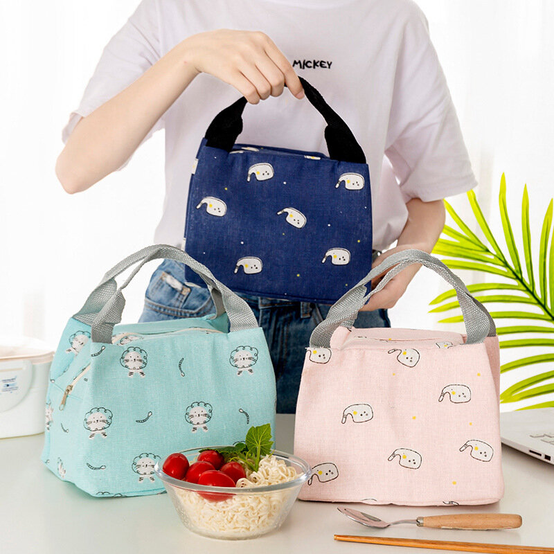 Portable Lunch Bag Women Food Thermal Pouch Kids School Foodstuff Storage Package Picnic Fruit Snack Keep Fresh Handbags Supplie