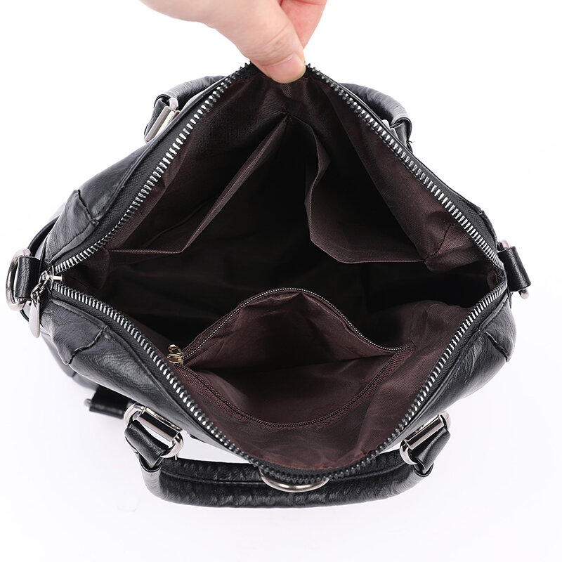 3-em-1 mochilas femininas do vintage bolsas de ombro de couro macio mochila de viagem das senhoras pacote de volta sacos de luxo para meninas