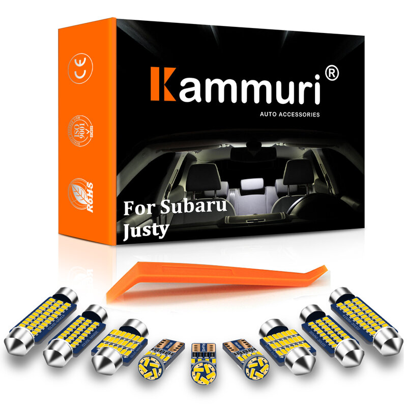 KAMMURI 11 قطعة خالية من الخطأ الأبيض LED سيارة الداخلية ضوء مجموعة حزمة ل سوبارو Justy 1989 1990 1991 1992 1993 1994