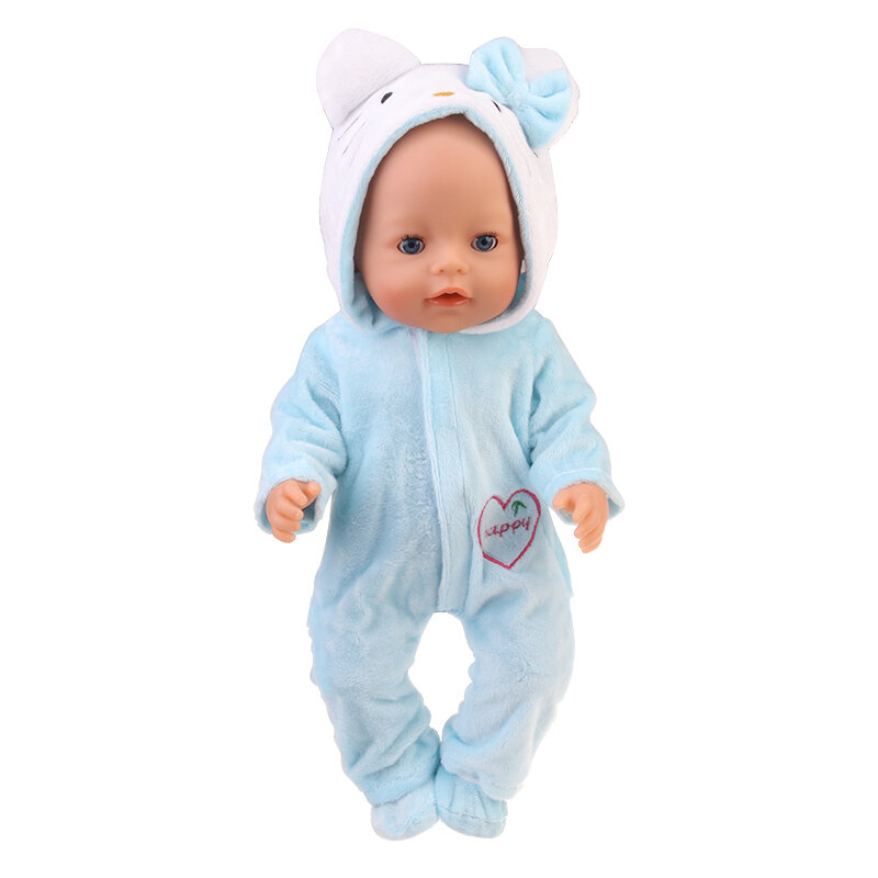 2 pièces licorne chaton poupée vêtements costume tenue pour notre génération née bébé poupée ajustement 18 pouces 43cm poupée filles cadeau d'anniversaire
