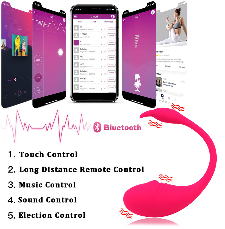 Vibrator Bluetooth Baru untuk Wanita Aplikasi Nirkabel Kontrol Jarak Jauh Dildo Wanita Vibrator Kontrol Jarak Jauh Mainan Seks Telur Bergetar