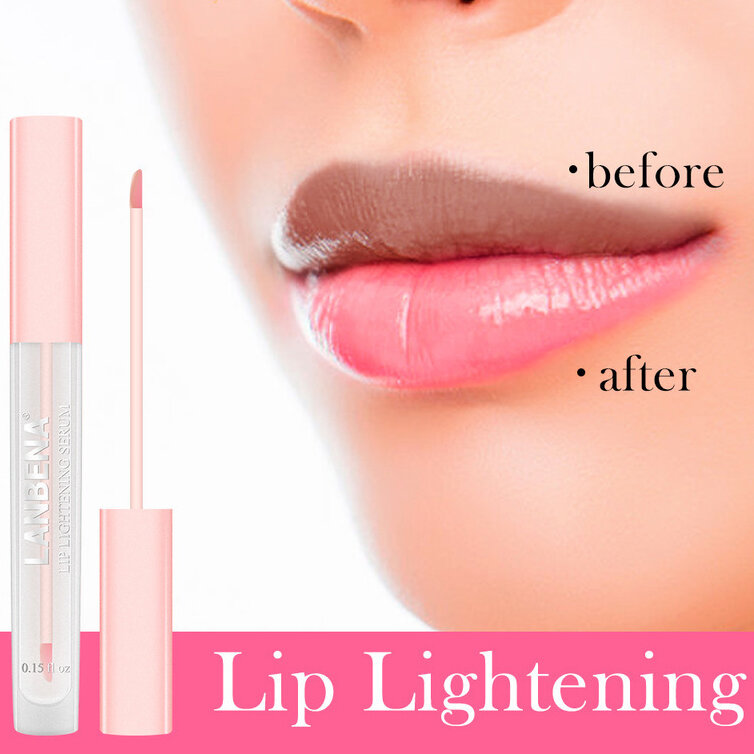 Lanbena labial lightening soro labial plumper líquido gloss reduzir pigmentação hidratante lábios rosa longa duração suave beleza