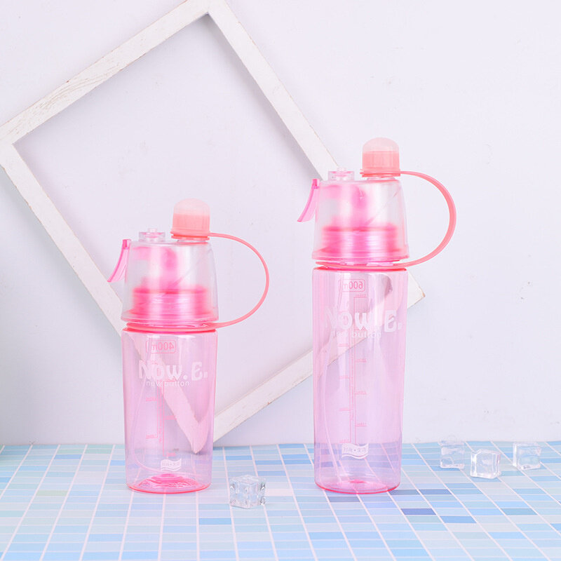Новинка 2021, однотонная пластиковая бутылка для воды 400/600 мл, 3 цвета, прохладная Летняя Спортивная бутылка для воды, портативные бутылки для ...