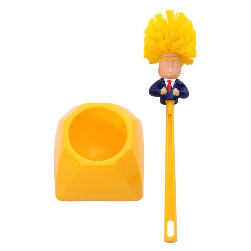 Ensemble de brosse de toilette créatif, à l'effigie de Donald Trump,accessoire de nettoyage de WC et papier original avec personnalité, fourniture pour la salle de bain