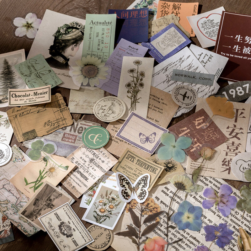 Cartões vintage para decoração de celular, material de papelaria, bala, material para scrapbooking, 15 peças