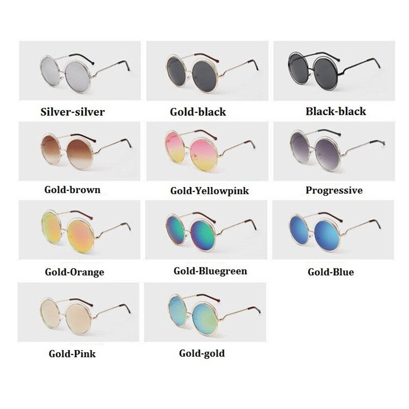 2017 Donne Rotonde Retro Occhiali Da Sole di Modo Del Progettista di Marca Dell'annata Delle Signore Occhiali Da Sole per Le Donne Occhiali Oculos De Sol Femminile