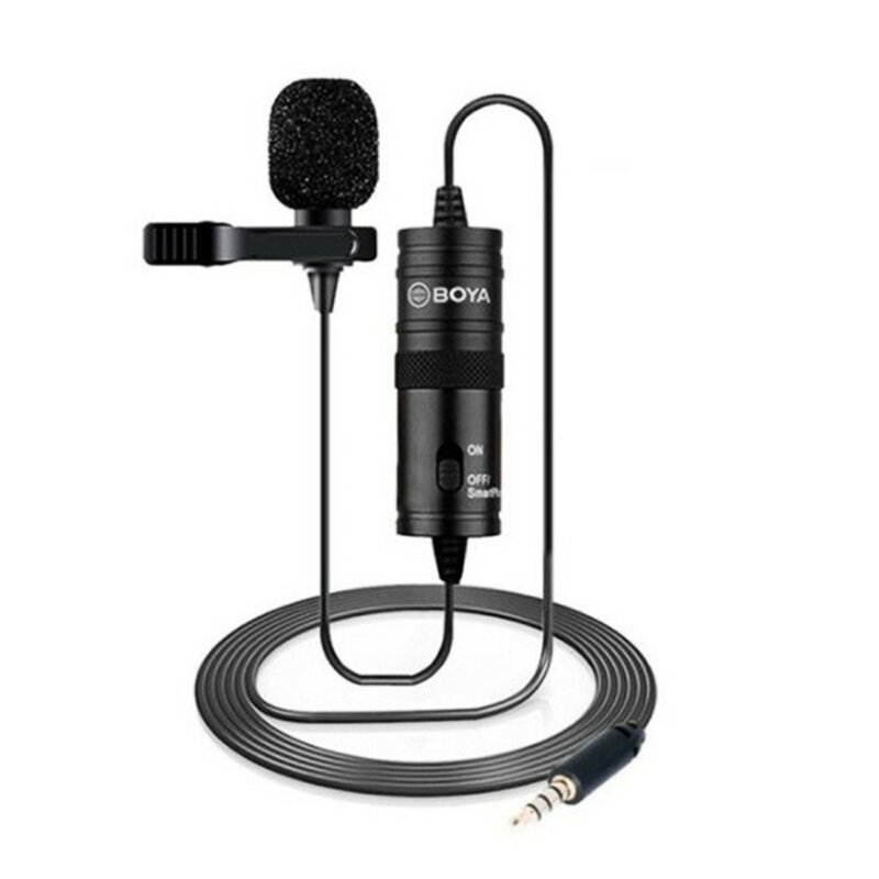 BOYA 3.5mm Audio Video Record klip na Lavalier Lapel mikrofon wideo Mic dla Youtube nagrywanie wideo Mic na Pc IPhone 12Pro Max