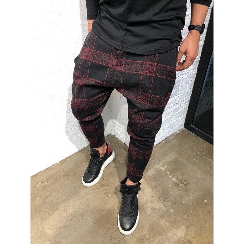 ZOGAA na co dzień w kratę spodnie do kostek męskie spodnie joggery hip-hopowe spodnie męskie spodnie dresowe japońska ulica nosić męskie spodnie 2019 nowy