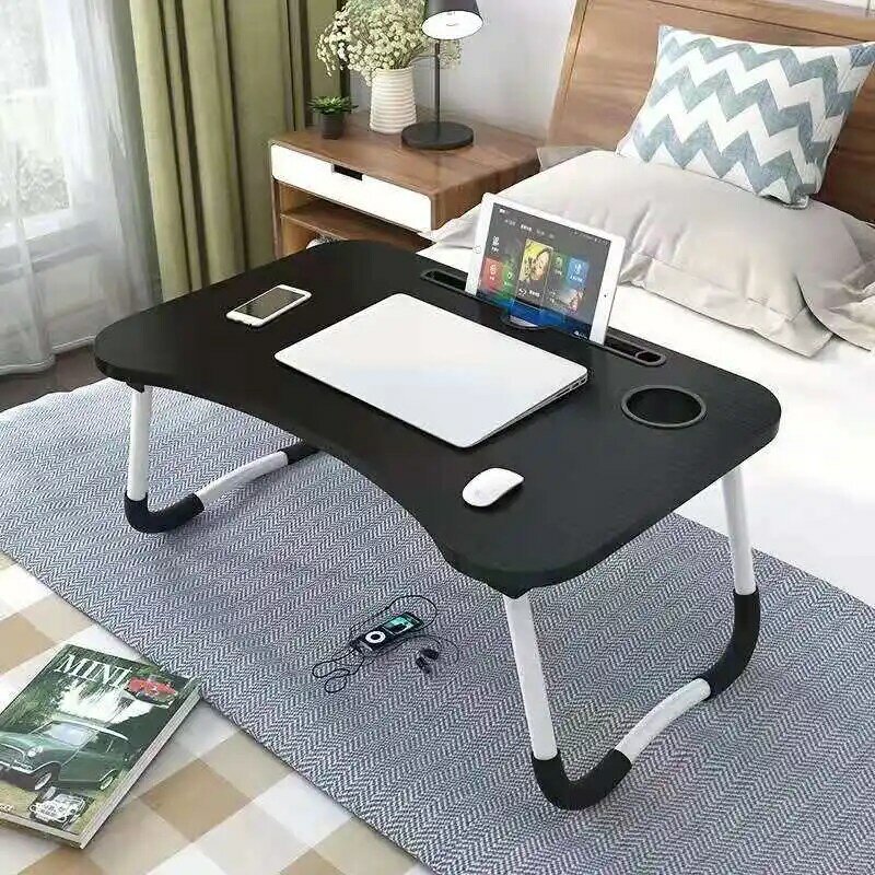 CN For Russian Portable Laptop Stand Holder Study Table Desk Wooden Foldable Computer Desk for Bed Sofa Tea Serving Table Stand