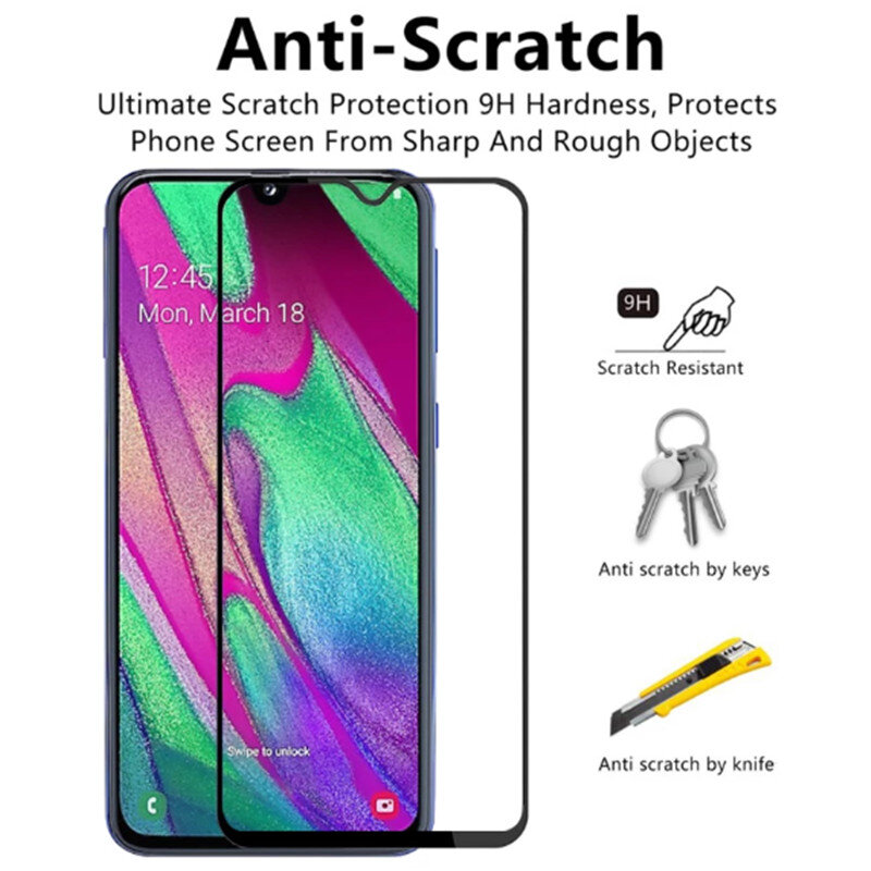 2Pcs Full Cover Tempered Glass for Samsung A40 Duos A405FN Galaxy a41 A 40s a40s Screen Protector Glass on Samsung a 40 Film