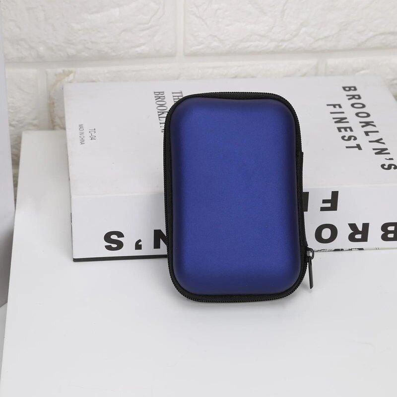 Przenośny Mini portfel portmonetki słuchawki zwijane przewodowe słuchawki Case kabel do transmisji danych Usb organizator do torby Carte Earbuds Women Case Bag