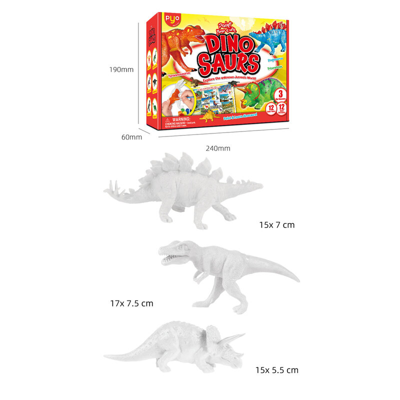 Kit de Peinture Complet avec Pinceau et Peinture pour Enfant Cadeau Kit de Loisir Creatif DIY Ulikey Dinosaure Peinture Tirelire Figurine de Dinosaure Colorillage Tirelire Moulage et Peinture