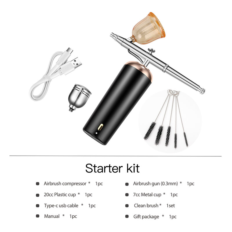 Cordless Airbrush Kit Handheld Tragbare Spray Gun Maschine Mit USB Aufladbare Mini Luft Kompressor Für Make-Up Kuchen Nagel Farbe