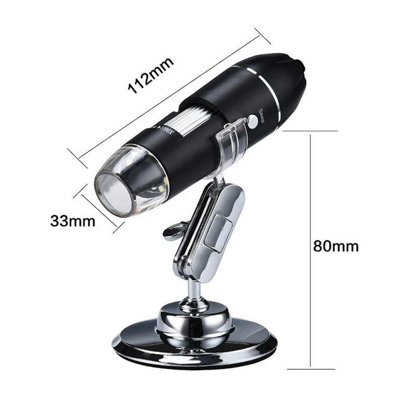 Microscopio Digital ajustable para soldar, 3 en 1 cámara electrónica de 1600X, USB, tipo C, 8 LED, Zoom, lupa, endoscopio
