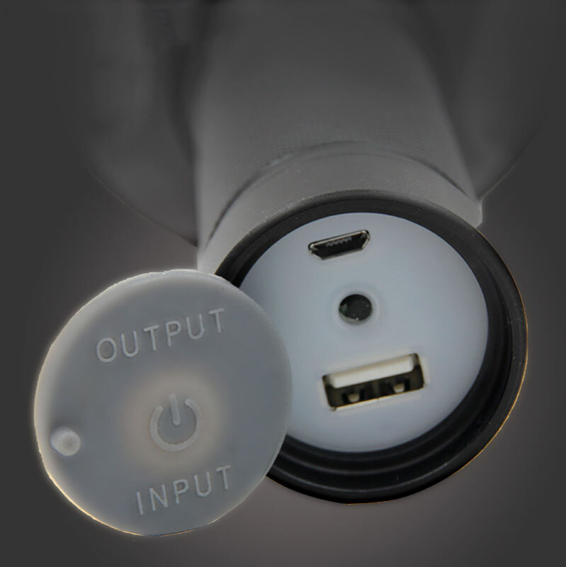 Lampe de poche superpuissante T6 + P50, batterie au Lithium intégrée, Rechargeable par USB, alliage d'aluminium, lampe de poche pour patrouille de Camping en plein air