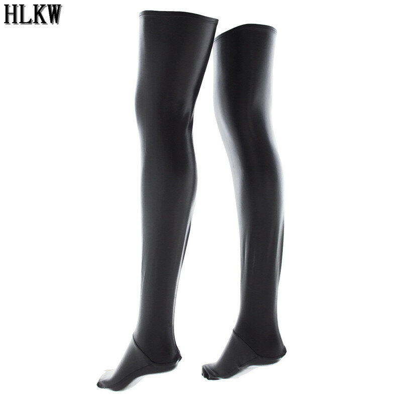 Gants de jambe en Latex pour femmes, Sexy, noir, longues jambes, tenues en caoutchouc, mode fétiche, accessoire de Costume de fête, jeu de rôle