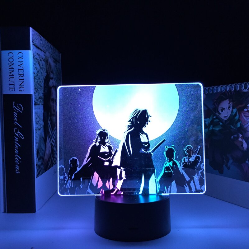 Lámpara LED 3d de Anime Demon Slayer para decoración de habitación de niño, luz de mesa de dos tonos, regalo de cumpleaños, Manga Kimetsu No Yaiba