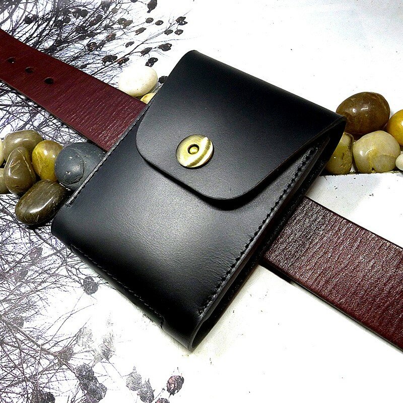 Blongk – petit sac de taille, Mini Pack ceinture, étui pour permis de conduire, porte-carte, clé de voiture, pochette boîte à Cigarettes en cuir véritable 3617DKL